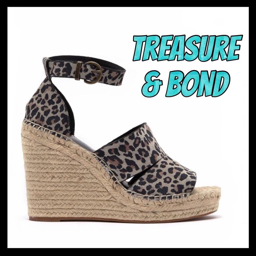🔥NWT🔥Treasure & Bond leopard espadrikke wedges